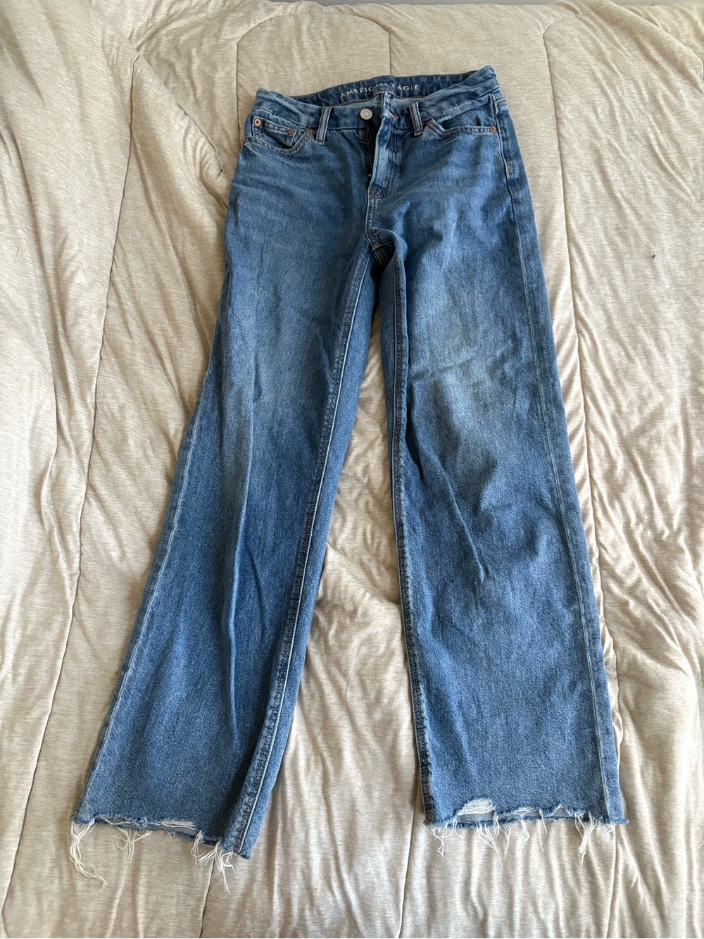 American Eagle Outfitters Wide Leg Jeans - Blue Denim